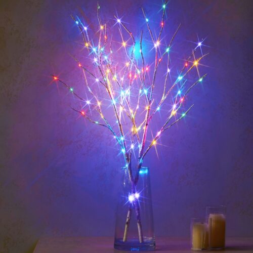 Birch Branches with Multicolor Lights 100L 32IN
