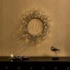 Champagne Glittered Wreath Lights 18IN