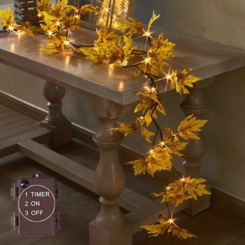 Maple Garland with 24LED Lights 6FT