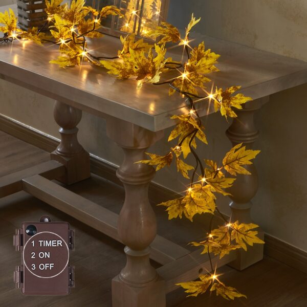 Maple Garland with 24LED Lights 6FT